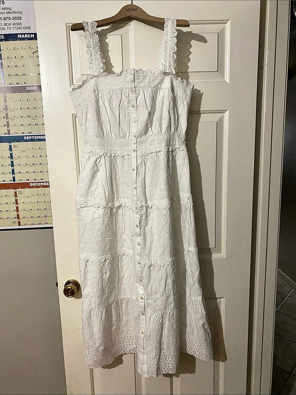 GAP White Eyelet Maxi Dress Size Medium Like New